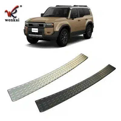 Rear Bumper Guard Exterior Scuff Plate Protector for 2024 Toyota Land Cruiser LC250 Prado, 304 Stainless Steel Carbon Fiber Finish Rear Bumper Guard Exterior Scuff Plate Protector for 2024 Toyota Land Cruiser LC250 Prado, 304 Stainless Steel Carbon Fiber Finish