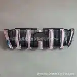 Front Bumper Center Grille Assembly for 2014 Toyota Land Cruiser Prado FJ150, ABS Plastic Black/Chrome Finish