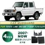4Pcs Front & Rear Mud Flaps Set for 2007-Now Toyota Land Cruiser Pickup LC79 FJ70, Soft PP Mudguards Splash Guards