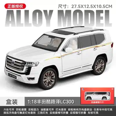1:18 Scale Toyota Land Cruiser LC300 Alloy SUV Model, Die-Cast Metal Car Ornament with Sound and Light 1:18 Scale Toyota Land Cruiser LC300 Alloy SUV Model, Die-Cast Metal Car Ornament with Sound and Light