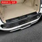 Rear Bumper Guard Protector Outer Sill Plate Carbon Fiber Style Stainless Steel for Toyota Land Cruiser LC300 2022-2024