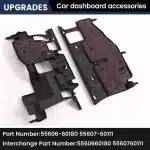 Dashboard Cup Holder Guard Plate Set for Toyota Land Cruiser LC200, Main and Copilot Side, Replaces 55606-60180 55607-60111
