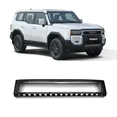 Carbon Fiber Style Front Grille Frame Trim for 2024 Toyota Land Cruiser Prado LC250, Black Warrior Edition Exterior Modification Carbon Fiber Style Front Grille Frame Trim for 2024 Toyota Land Cruiser Prado LC250, Black Warrior Edition Exterior Modification