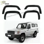Matte Black Pocket Style Fender Flares with Riveted Accents for Toyota Land Cruiser LC70 LC78, ABS Plastic Wheel Arches