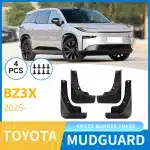 4Pcs Front and Rear Mud Flaps Splash Guards for 2025 Toyota Bozhi BZ3X, Soft Plastic Exterior Mudguards