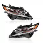 Full LED Headlight Assembly Retrofit for 2012-2016 Lexus ES250 ES300h ES350, Triple Projector Lens Plug-and-Play