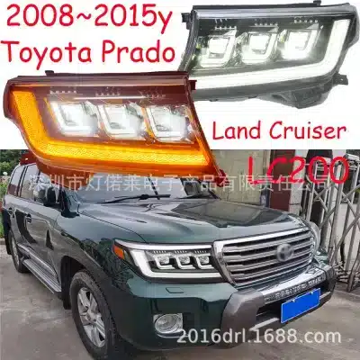 Full LED Projector Headlight Assembly with DRL for Toyota Land Cruiser Prado 2008-2015, 6000K Cool White IP66 Full LED Projector Headlight Assembly with DRL for Toyota Land Cruiser Prado 2008-2015, 6000K Cool White IP66