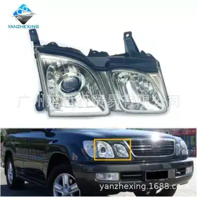Right Passenger Side Halogen Headlight Housing for 1998-2007 Lexus LX470, Driving Lamp Replacement