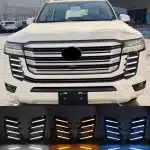 LED Front Fog Light Assembly for 2022-2023 Toyota Land Cruiser LC300, Smoked Lens DRL with Sequential Turn Signal