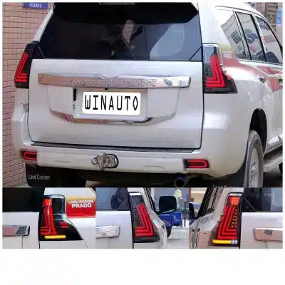 Rear Bumper LED Tail Lights Smoked Lens Brake Turn Signal Lamps for 2018-2020 Toyota Land Cruiser Prado Rear Bumper LED Tail Lights Smoked Lens Brake Turn Signal Lamps for 2018-2020 Toyota Land Cruiser Prado