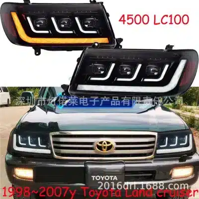 Full LED Headlight Assembly with DRL for 1998-2007 Toyota Land Cruiser LC100, Replacement Front Driver & Passenger Side Full LED Headlight Assembly with DRL for 1998-2007 Toyota Land Cruiser LC100, Replacement Front Driver & Passenger Side