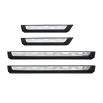 LED Illuminated Door Sill Protector Strips for 2022-2025 Toyota Land Cruiser LC300, Beige/Gray Finish, Anti-Scratch Welcome Pedals