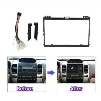 9 Inch Android Navigation Radio Stereo Fascia Frame for 2009 Toyota Prado 120 Series Dash Trim Kit