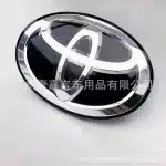 3D Crystal Grille Emblem Mirror Finish Logo for Toyota Land Cruiser LC300 Rav4 Camry Corolla, 190mm x 130mm Snap-on Version