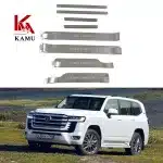 4PC Stainless Steel Door Sill Guards Scuff Plate Welcome Pedals for Toyota Land Cruiser LC200 2016-2022, Silver
