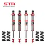 STR Nitrogen Shock Absorber Lift Kit with Thrust Rod and Steering Damper Return Spring for Toyota Land Cruiser LC70 LC77 LC78