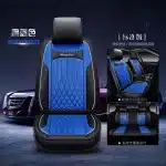 Full Set Universal Fit Leather Car Seat Covers for Toyota Vios Yaris 2021, All-Season Protection with 4 Pillows, Dynamic Black