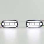 LED Side Marker Fender Turn Signal Lights Clear Lens for 2003-2009 Toyota Land Cruiser Prado LC120, White/Amber Sequential