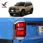 Matte Black Rear Taillight Decorative Covers for 2024 Toyota Land Cruiser Prado LC250, ABS Tail Lamp Trim Garnish