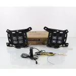 LED Daytime Running Lights White/Amber Turn Signal Fog Lamp Assembly for 2012-2015 Toyota Land Cruiser LC200