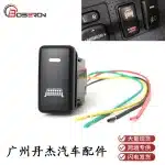 Push Button Switch with Orange Backlight and Wiring Tail for Toyota FJ Cruiser and Land Cruiser Prado 120, Driving Lights Control