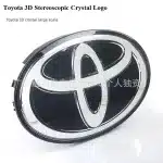 Blue Crystal Car Emblem Badge 140mm x 96mm, Rear Trunk Grille Logo Replacement for Toyota Camry Highlander RAV4 Land Cruiser