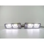 LED Fog Light Assembly with DRL and Turn Signal for 1998-2007 Lexus LX470, Dual Color White/Amber