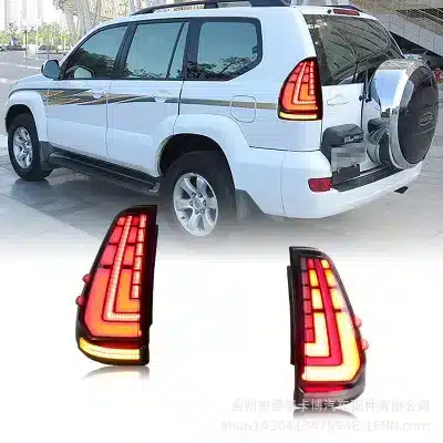 DK MOTION LED Tail Lights Assembly for 2003-2009 Toyota Land Cruiser Prado, Sequential Streamer Turn Signal, Smoke/Clear Lens DK MOTION LED Tail Lights Assembly for 2003-2009 Toyota Land Cruiser Prado, Sequential Streamer Turn Signal, Smoke/Clear Lens