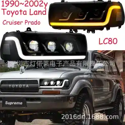 LED Daytime Running Light Headlight Assembly Replacement for 1990-2002 Toyota Land Cruiser Prado 90 95 Series LED Daytime Running Light Headlight Assembly Replacement for 1990-2002 Toyota Land Cruiser Prado 90 95 Series