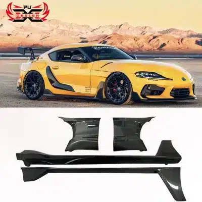 Dry Carbon Fiber V2 Style Side Skirts Rocker Panels for 2020-2024 Toyota Supra A90 A91 MK5 Dry Carbon Fiber V2 Style Side Skirts Rocker Panels for 2020-2024 Toyota Supra A90 A91 MK5