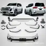 Full Bumper Surround Kit Replacement for Toyota Land Cruiser LC300, PP/ABS/Iron Material, Black Finish
