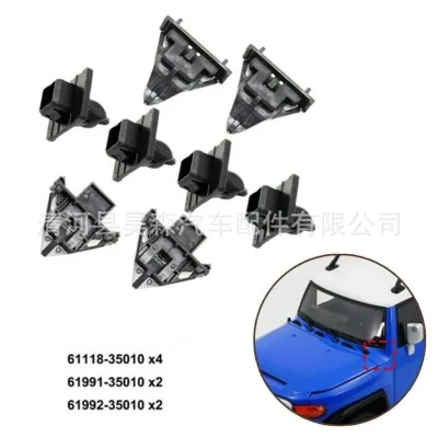8-Piece Exterior Pillar Garnish Fixing Kit Replacement for Toyota FJ Cruiser 2007-2014, Part 61118-35010 8-Piece Exterior Pillar Garnish Fixing Kit Replacement for Toyota FJ Cruiser 2007-2014, Part 61118-35010