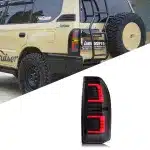 Rear LED Taillight Assembly for 1996-2002 Toyota Land Cruiser Prado LC90 LC95 3400, Smoked Black Housing
