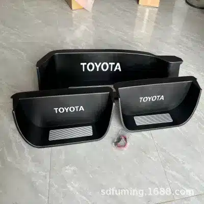 Aluminum Alloy Door Sill Scuff Plate Protectors for Toyota Hiace, Black Titanium Stainless Steel Interior Welcome Pedal Guard