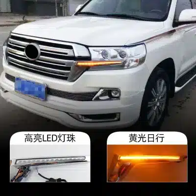 Sequential LED Front Grille Turn Signal Light DRL Assembly for 2016-2021 Toyota Land Cruiser LC200, Smoked Lens IP67 Waterproof Sequential LED Front Grille Turn Signal Light DRL Assembly for 2016-2021 Toyota Land Cruiser LC200, Smoked Lens IP67 Waterproof