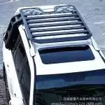 Aluminum Alloy Rear Roof Folding Ladder for Toyota Land Cruiser LC200 Road Patrol, Black/Silver Finish