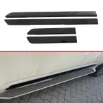 4PCS Body Side Door Molding Trim Anti-Collision Strip for 2023 Toyota Land Cruiser LC300, Carbon Fiber Style / Silver Finish