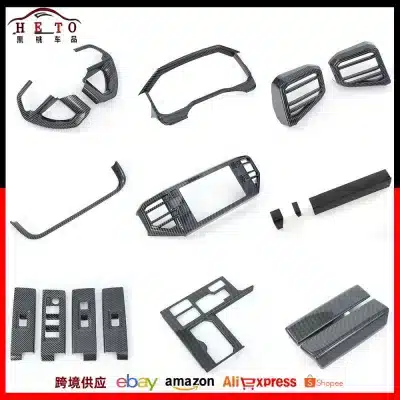 Carbon Fiber Style Dashboard Accent Trim Cover for 2022-2023 Toyota Tundra, ABS Interior Decorative Strip Carbon Fiber Style Dashboard Accent Trim Cover for 2022-2023 Toyota Tundra, ABS Interior Decorative Strip