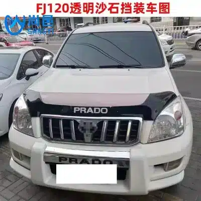 Front Hood Deflector Bug Guard Sandstone Block for Toyota Land Cruiser Prado FJ120 2003-2009, Dual-Color Transparent Front Hood Deflector Bug Guard Sandstone Block for Toyota Land Cruiser Prado FJ120 2003-2009, Dual-Color Transparent