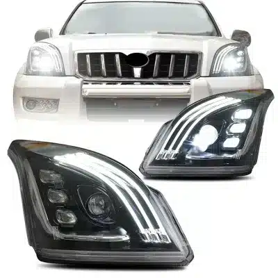 HCMOTIONZ LED Headlight Assembly for 2003-2009 Toyota Prado FJ120, Front Left & Right Housing Replacement HCMOTIONZ LED Headlight Assembly for 2003-2009 Toyota Prado FJ120, Front Left & Right Housing Replacement