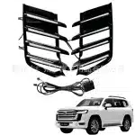 LED Front Fog Light DRL Daytime Running Lights with Sequential Turn Signal for Toyota Land Cruiser LC300 2022-2024, 6000K White