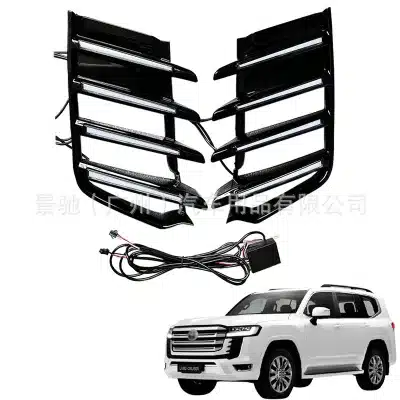 LED Front Fog Light DRL Daytime Running Lights with Sequential Turn Signal for Toyota Land Cruiser LC300 2022-2024, 6000K White