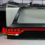 LED Full-Width Rear Trunk Tail Light Bar for Toyota Land Cruiser LC200 2008-2021, Upgraded Through-Type Lamp Red Mirror Finish