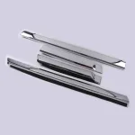 4PCS Door Side Body Molding Cover Trim Pearl White & Chrome for 2008-2021 Toyota Land Cruiser LC200
