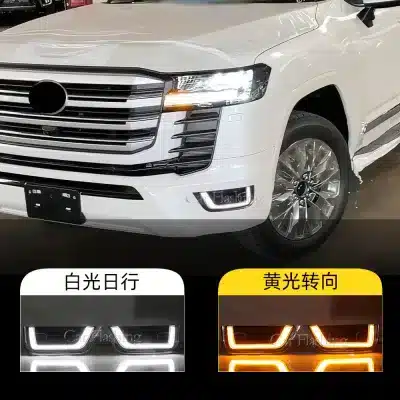 LED Daytime Running Lights with Sequential Turn Signal for 2022-2023 Toyota Land Cruiser LC300, Front Fog Lamp Assembly, IP67 Waterproof