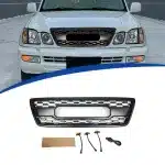 Front Bumper Radiator Grille TRD Style Replacement for 1998-2007 Lexus LX470 LX570, ABS Plastic