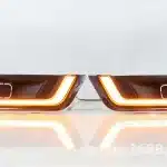 LED Daytime Running Lights White/Amber Replacement for 2022-2023 Toyota Land Cruiser LC300, Front Bumper Fog Lamp Bezel Pair
