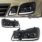 LED Projector Headlight Assembly for 1998-2007 Lexus LX470, LED DRL & Sequential Turn Signal Lens, LH or RH Side