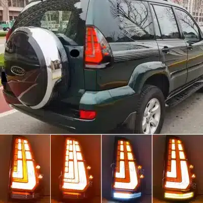 LED Tail Light Assembly for 2003-2009 Toyota Land Cruiser Prado LC120, Sequential Turn Signal Smoked Lens Rear Brake Lamp LED Tail Light Assembly for 2003-2009 Toyota Land Cruiser Prado LC120, Sequential Turn Signal Smoked Lens Rear Brake Lamp