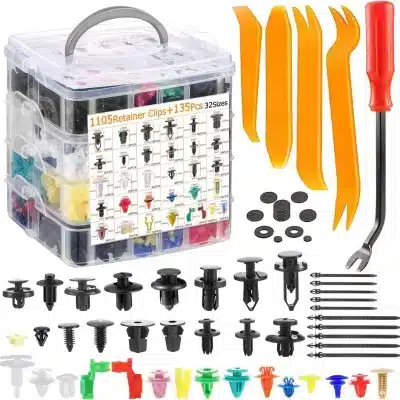 1240Pcs Universal Car Retainer Clips Set, 32 Popular Sizes Auto Fasteners Kit for Toyota Bumper & Trim Panels 1240Pcs Universal Car Retainer Clips Set, 32 Popular Sizes Auto Fasteners Kit for Toyota Bumper & Trim Panels